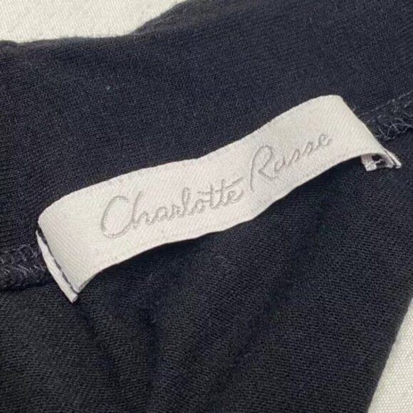 Charlotte Russe Tank Top Ladies Medium Black Rouched Front Banded Bottom Y2K EUC - Picture 8 of 10